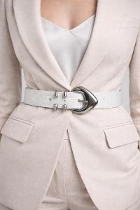 Lamelif Kadın Noir Edge Kemer Çeket Gömlek Pantolon