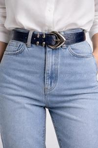 Lamelif Kadın Noir Edge Kemer Çeket Gömlek Pantolon