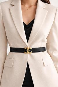 Lamelif Kadın  Gold Tokalı CC Royal Suni Deri Kemer