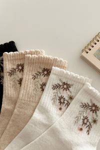 Lamelif 4lü Çiçek Motif Çorap