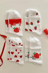 Lamelif 4lü Çilekli Çorap