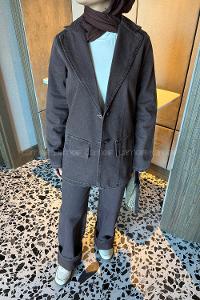 Lamelif Kot Ceket-Pantolon Takım Kahverengi