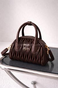 Lamelif Luna Kapitone El ve Omuz Çantası Acı Kahve