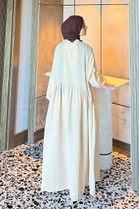 Brown With Milk V Neck Cotton Dresess