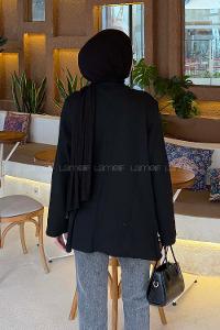 Black Jacket Collar Long Arm Cotton Jacket
