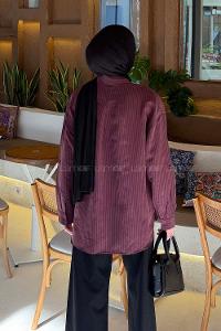 Claret Red Shirt Collar Long Arm Viscose Fabric Modal Shirt