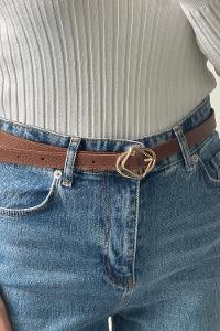 Brown Belted Silver Belt