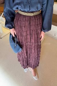 Lamelif Krinkıl Etek Mürdüm