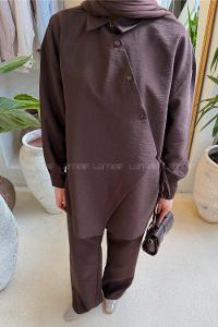 Lamelif Kruvaze Bağlamalı Takım Acı Kahve