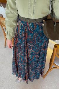 Lamelif Şifon Mevlana Etek Petrol Mavisi