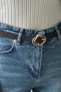 Black Belted Silver Belt