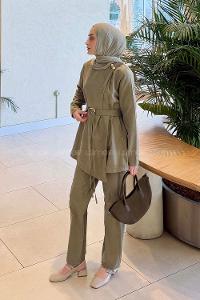 Lamelif Tensel Toka Detaylı Takım Haki