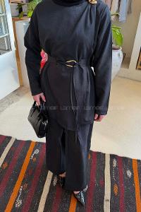 Lamelif Tensel Toka Detaylı Takım Siyah