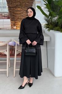 Lamelif Etekli Takım Siyah