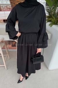 Lamelif Etekli Takım Siyah