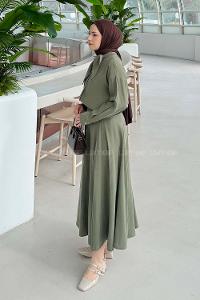 Lamelif Fular Yakalı Takım Haki