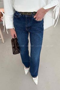 Lamelif Yüksek Bel Straight Leg Kot Mavisi