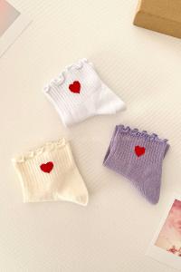 Lamelif 3lü Fırfırlı Kalpli Çorap