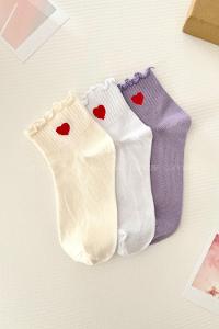 Lamelif 3lü Fırfırlı Kalpli Çorap