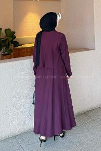 Plum Shirt Collar Long Arm Cotton Straight Skirt Suit