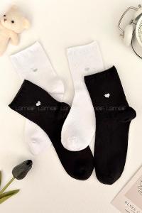 Lamelif 2li Dikişsiz Kalpli Çorap