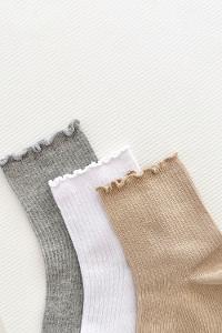 Lamelif 3lü Fırfırlı Kolej Çorap