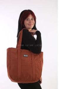 Lamelif Fermuarlı Büyük Kadın Kol Çantası Taba