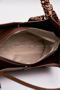 Lamelif Fular Detaylı El Ve Omuz Çantası Kadın Acı Kahve