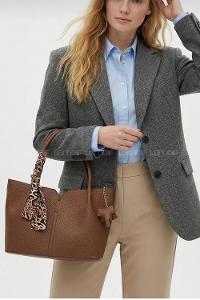 Lamelif Fular Detaylı El Ve Omuz Çantası Kadın Acı Kahve