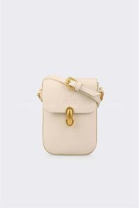 Lamelif Suni Deri Tenyo Telefonluk Kadın Çapraz Çanta Krem