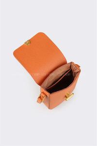 Lamelif Suni Deri Tenyo Telefonluk Kadın Çapraz Çanta Turuncu