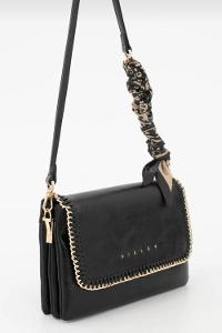 Lamelif Walentıa Gold Detaylı Kadın Çapraz Çanta Siyah