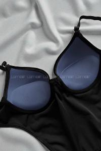 Lamelif Süet Deri Badysuit Takım