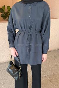 Anthracite Shirt Collar Long Arm Cupra Unprinted Shirt