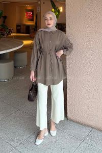 Soft Brown Shirt Collar Long Arm Cupra Unprinted Shirt