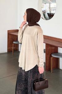 Lamelif Basic Sweat Bej