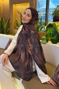 Lamelif Batik Desen Soft Şal Kahverengi