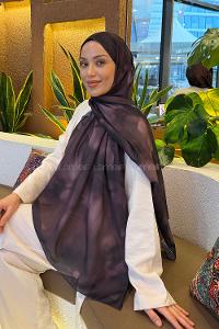 Lamelif Batik Desen Soft Şal Mürdüm