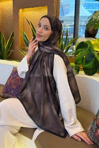 Lamelif Batik Desen Soft Şal Siyah Soft Yeşil