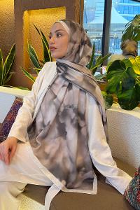 Lamelif Batik Desen Soft Şal Vizon