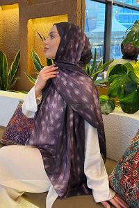 Lamelif Ceylan Desen Soft Şal Mürdüm