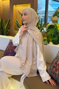 Lamelif Comfort Pamuk Şal Açık Vizon