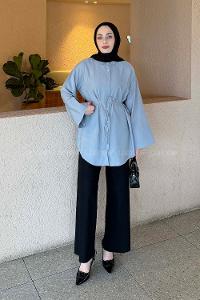 Gray Shirt Collar Long Arm Cupra Shirt