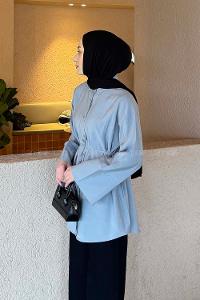 Gray Shirt Collar Long Arm Cupra Shirt