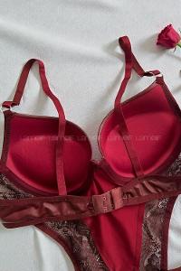 Lamelif Süet Deri Badysuit Takım