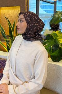 Lamelif Ceylan Desen Soft Eşarp Acı Kahve