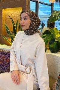 Lamelif Ceylan Desen Soft Eşarp Camel