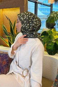 Lamelif Ceylan Desen Soft Eşarp Haki