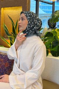 Lamelif Ceylan Desen Soft Eşarp Yaprak Yeşili