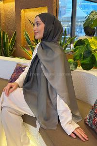 Lamelif Degrade Desen Soft Şal Asker Yeşili